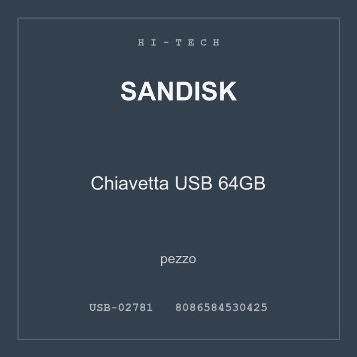 SanDisk Chiavetta USB 64GB — conf. 4 pz