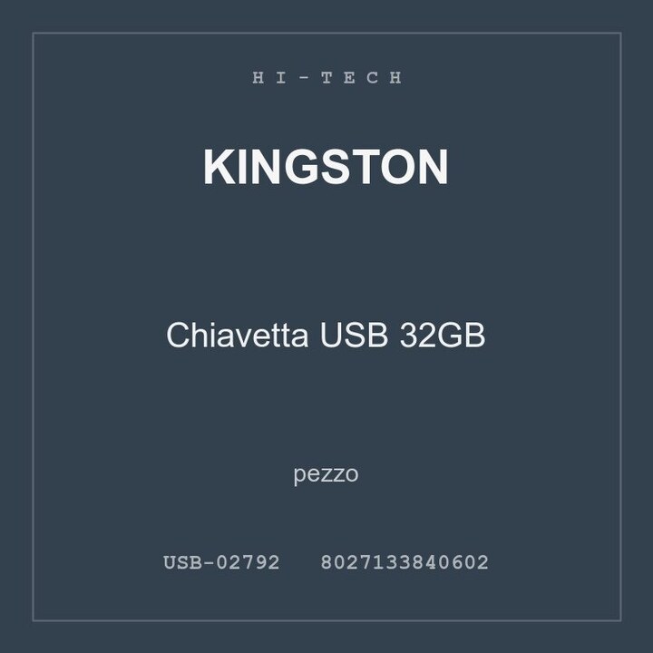 Kingston Chiavetta USB 32GB — conf. 2 pz