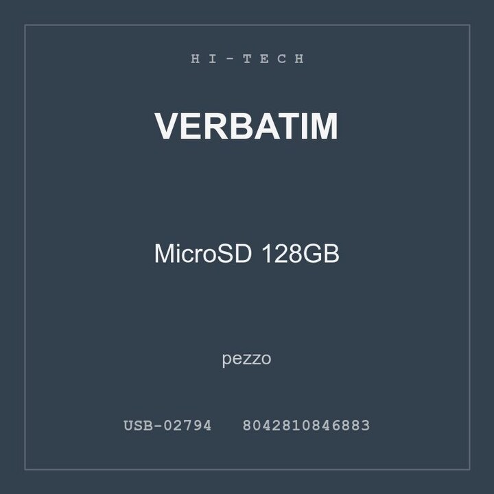 Verbatim MicroSD 128GB — pezzo