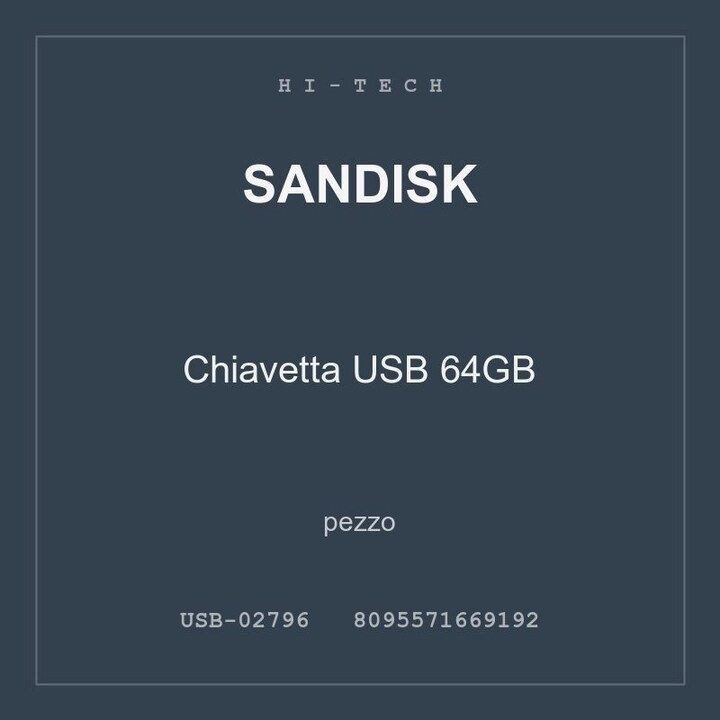 SanDisk Chiavetta USB 64GB — conf. 8 pz