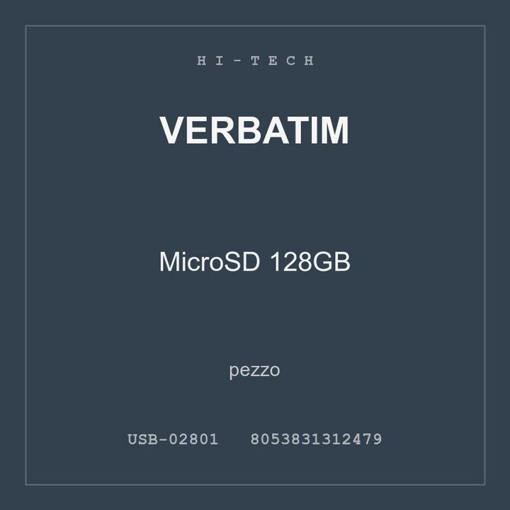 Verbatim MicroSD 128GB — conf. 2 pz