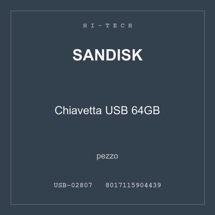 SanDisk Chiavetta USB 64GB — conf. 24 pz