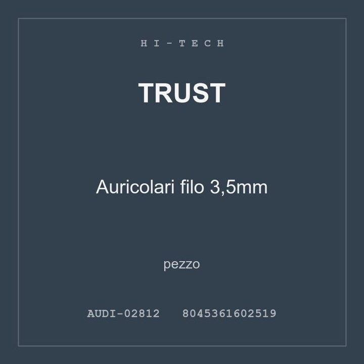 Trust Auricolari filo 3,5mm — pezzo