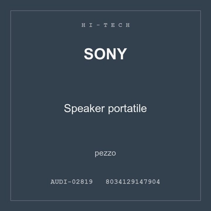 Sony Speaker portatile — pezzo