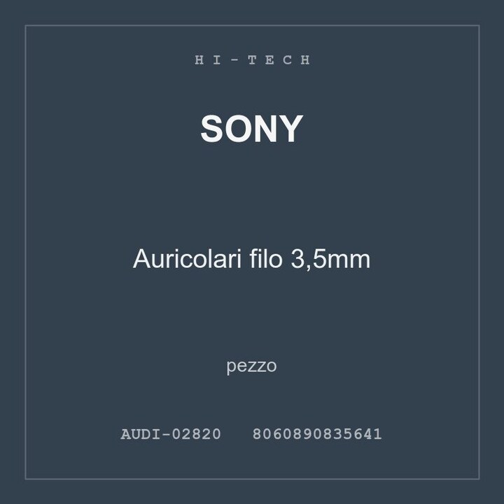 Sony Auricolari filo 3,5mm — pezzo