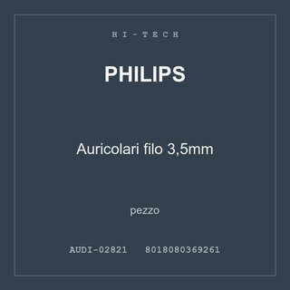 Philips Auricolari filo 3,5mm — conf. 2 pz
