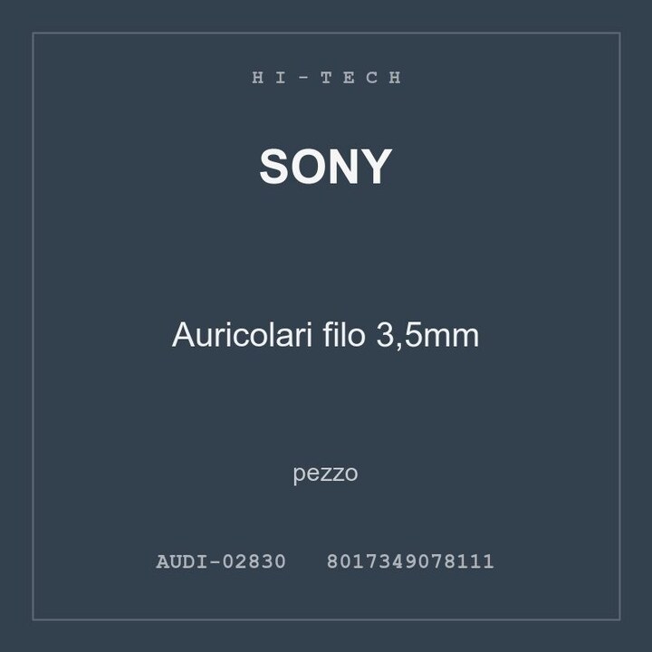 Sony Auricolari filo 3,5mm — conf. 2 pz