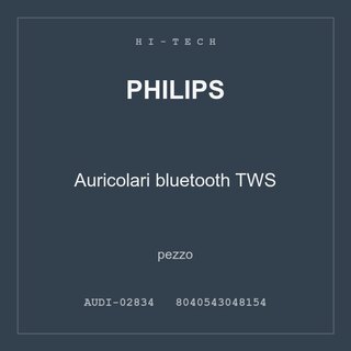 Philips Auricolari bluetooth TWS — conf. 3 pz