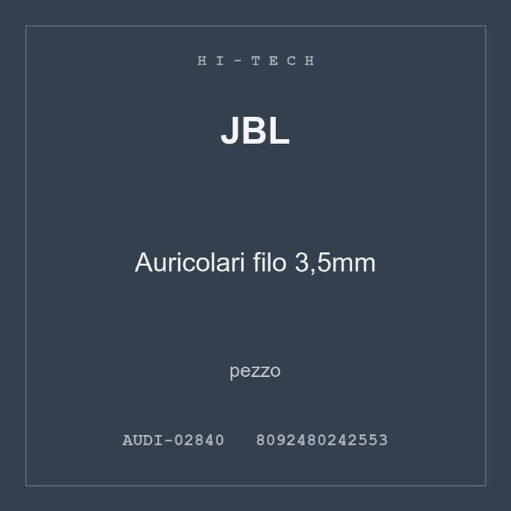 JBL Auricolari filo 3,5mm — pezzo