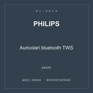 Philips Auricolari bluetooth TWS — conf. 6 pz