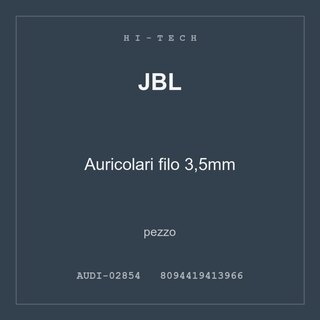 JBL Auricolari filo 3,5mm — conf. 3 pz