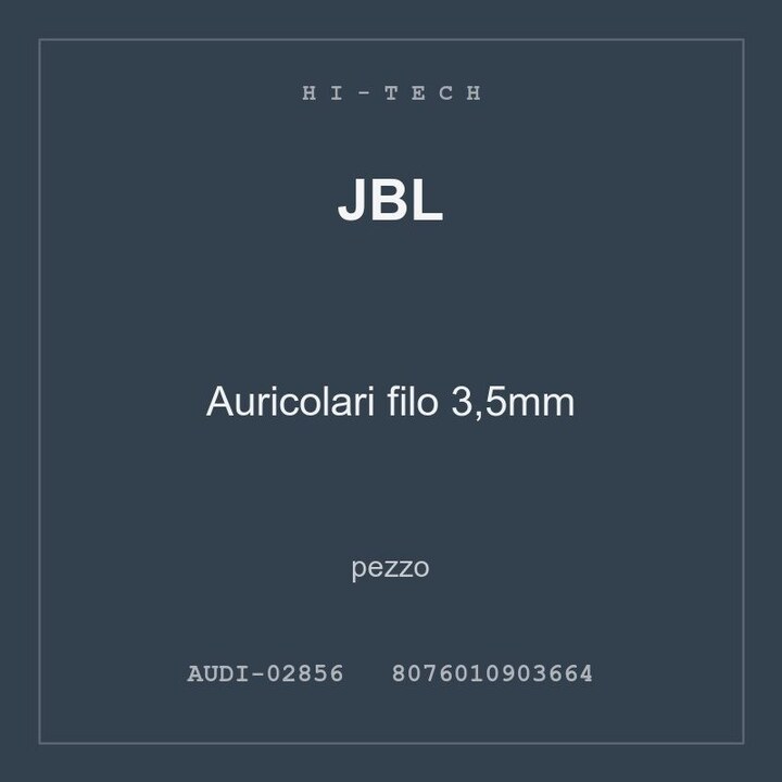 JBL Auricolari filo 3,5mm — conf. 4 pz