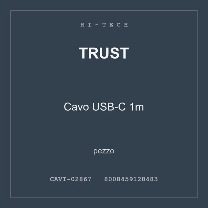 Trust Cavo USB-C 1m — pezzo