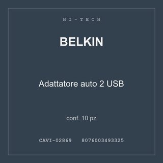 Belkin Adattatore auto 2 USB — conf. 10 pz