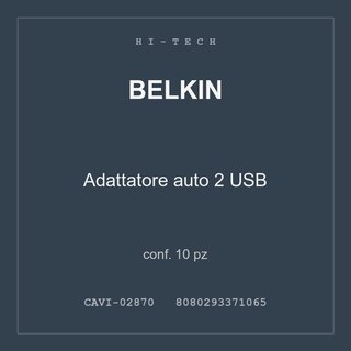 Belkin Adattatore auto 2 USB — conf. 5 pz