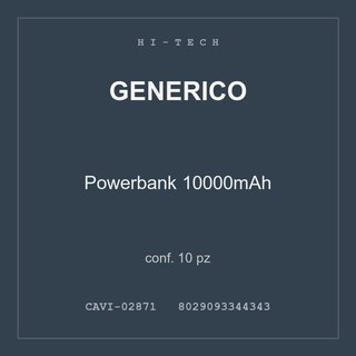 Generico Powerbank 10000mAh — conf. 10 pz
