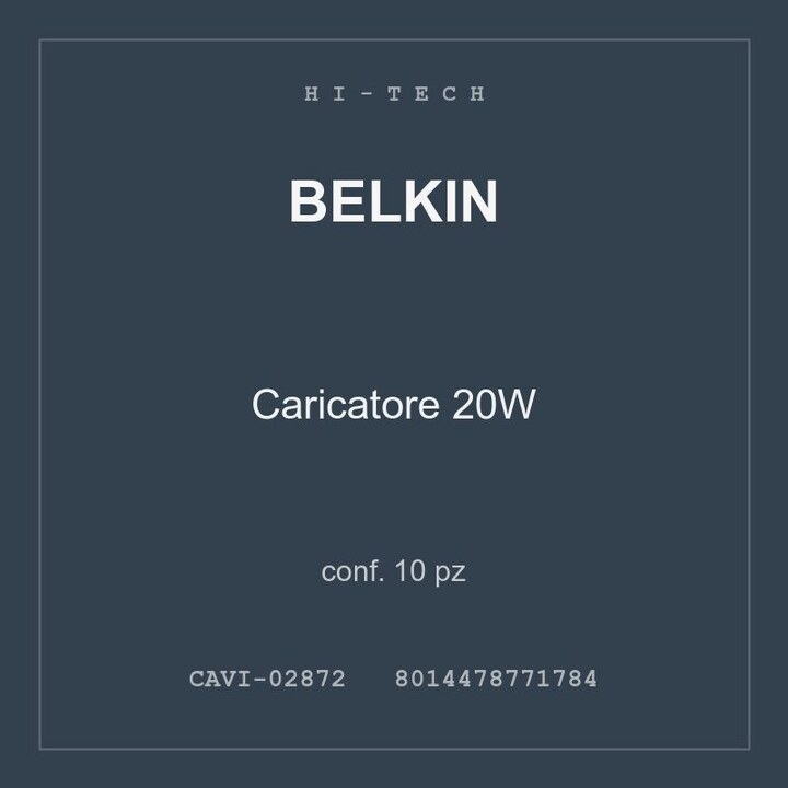 Belkin Caricatore 20W — conf. 10 pz