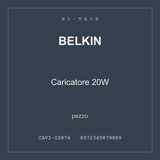 Belkin Caricatore 20W — pezzo