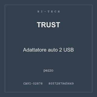 Trust Adattatore auto 2 USB — pezzo