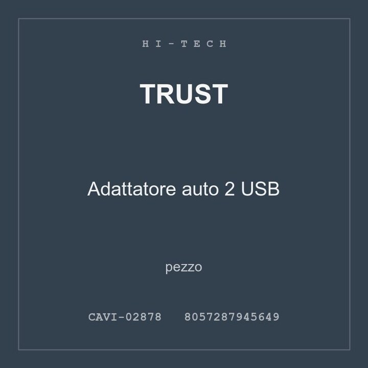 Trust Adattatore auto 2 USB — pezzo