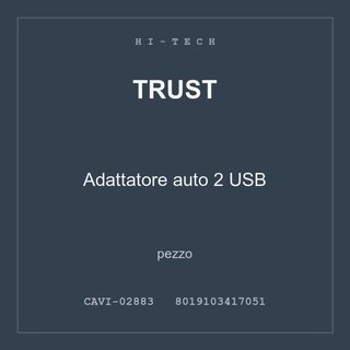 Trust Adattatore auto 2 USB — conf. 2 pz
