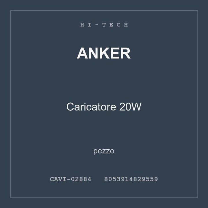 Anker Caricatore 20W — pezzo