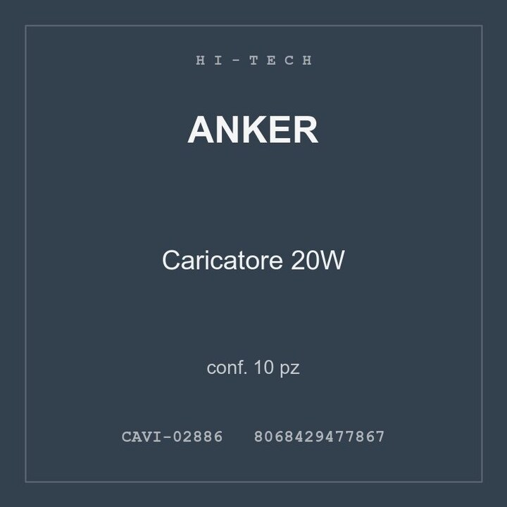 Anker Caricatore 20W — conf. 10 pz