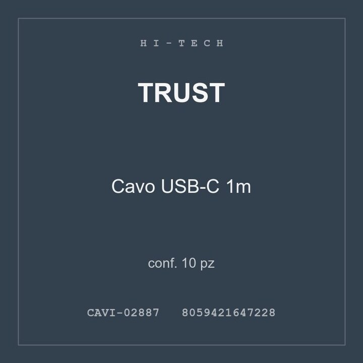 Trust Cavo USB-C 1m — conf. 10 pz