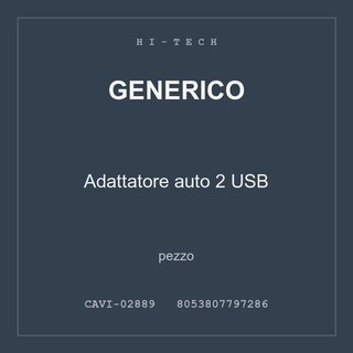 Generico Adattatore auto 2 USB — pezzo