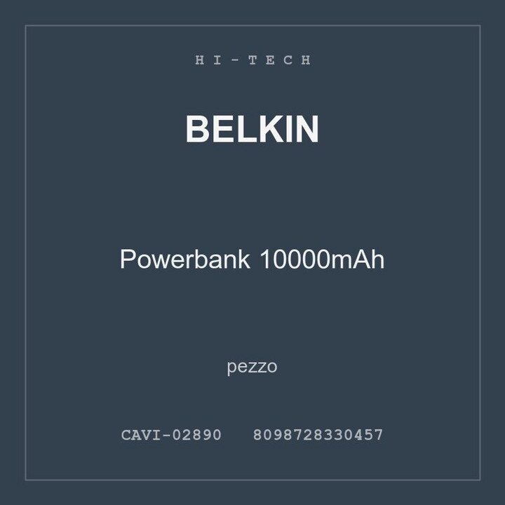 Belkin Powerbank 10000mAh — pezzo