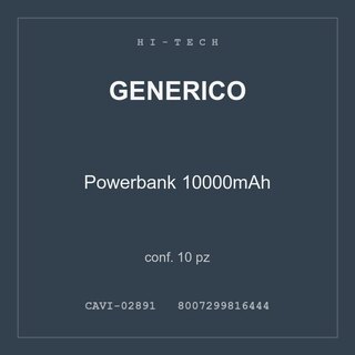 Generico Powerbank 10000mAh — conf. 20 pz