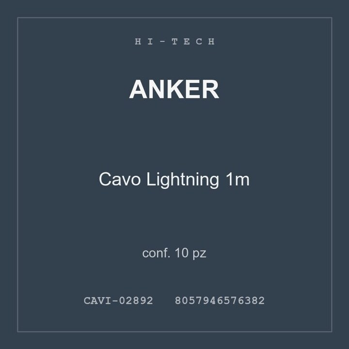 Anker Cavo Lightning 1m — conf. 10 pz