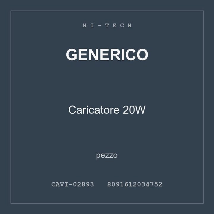 Generico Caricatore 20W — pezzo