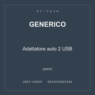 Generico Adattatore auto 2 USB — conf. 2 pz