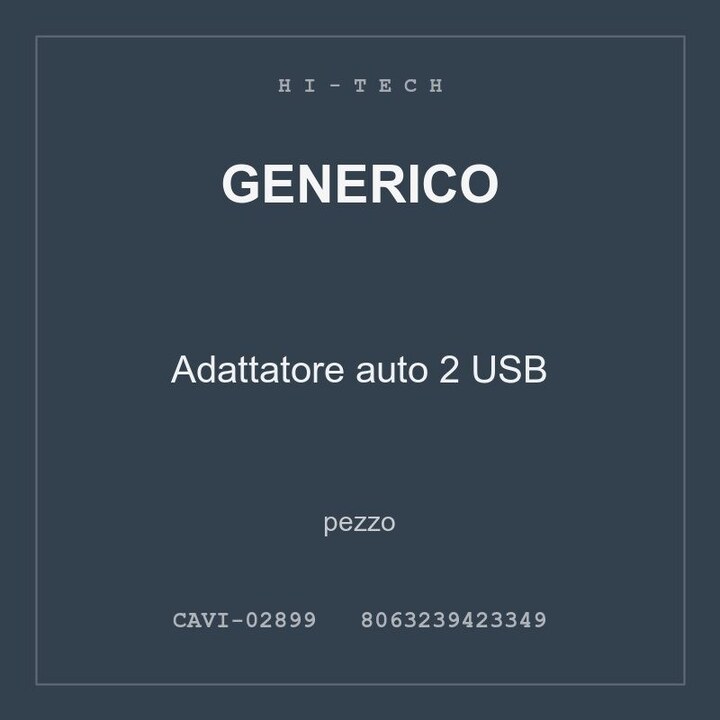 Generico Adattatore auto 2 USB — conf. 2 pz