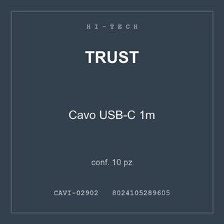 Trust Cavo USB-C 1m — conf. 20 pz