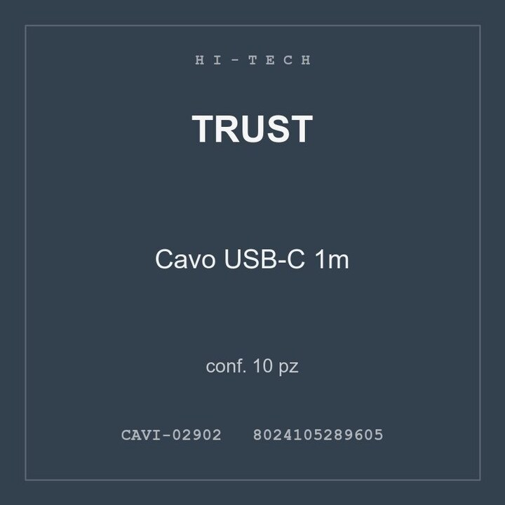 Trust Cavo USB-C 1m — conf. 20 pz