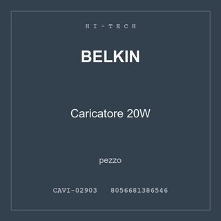 Belkin Caricatore 20W — conf. 2 pz