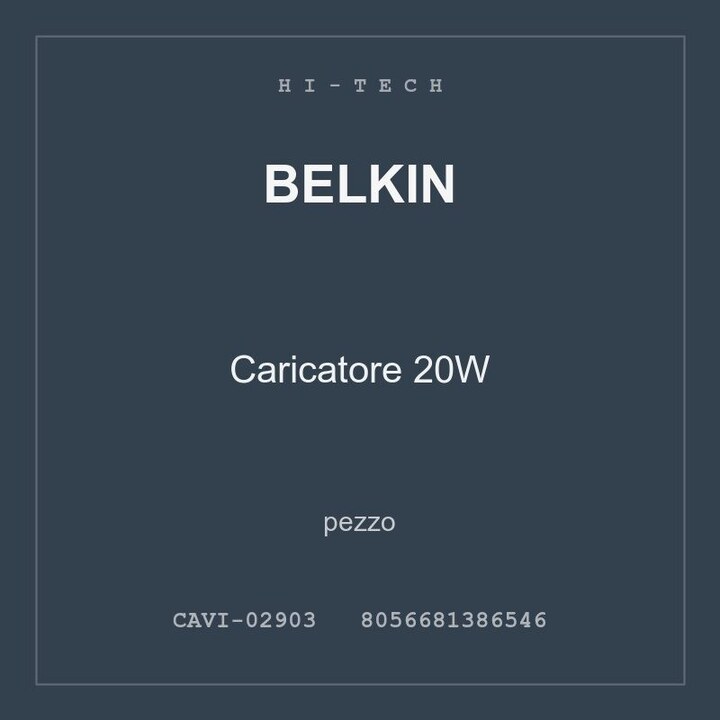 Belkin Caricatore 20W — conf. 2 pz