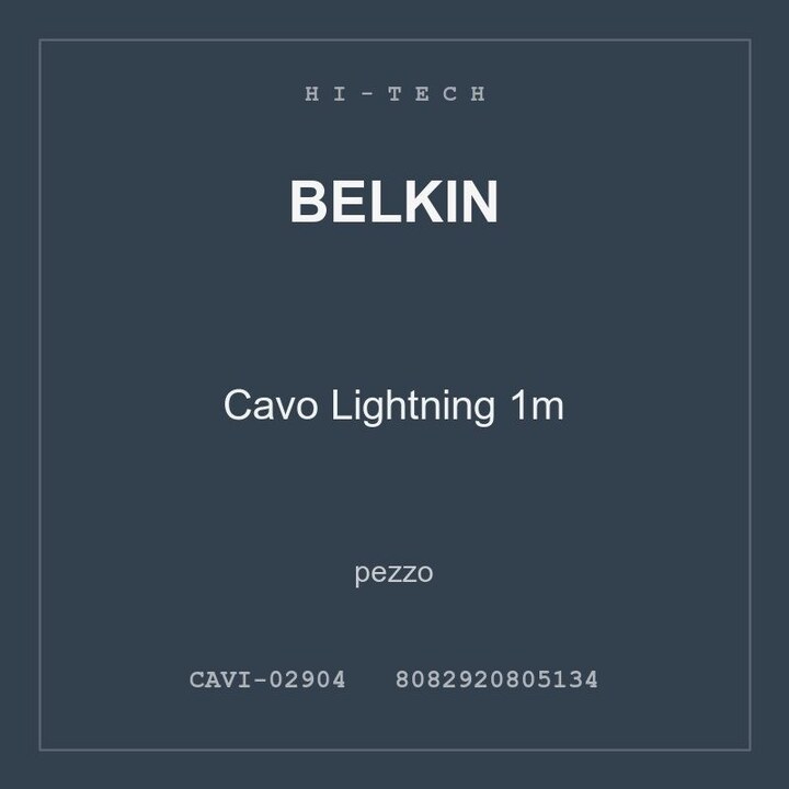 Belkin Cavo Lightning 1m — pezzo