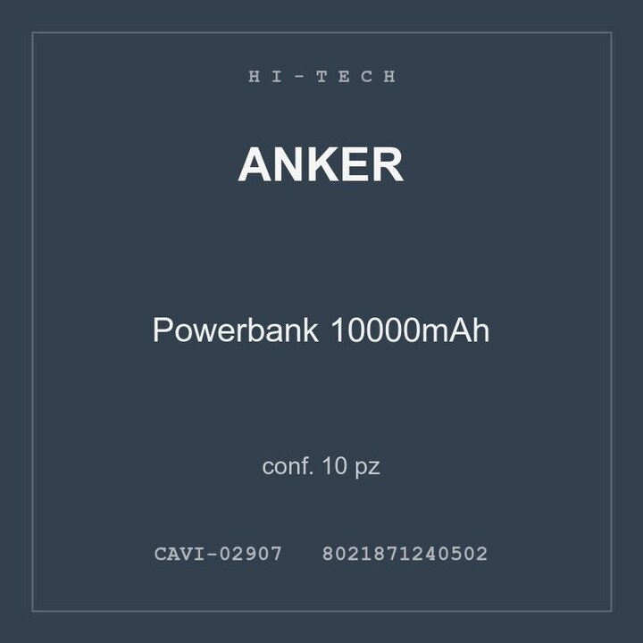 Anker Powerbank 10000mAh — conf. 10 pz