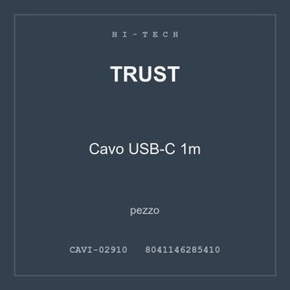 Trust Cavo USB-C 1m — conf. 2 pz