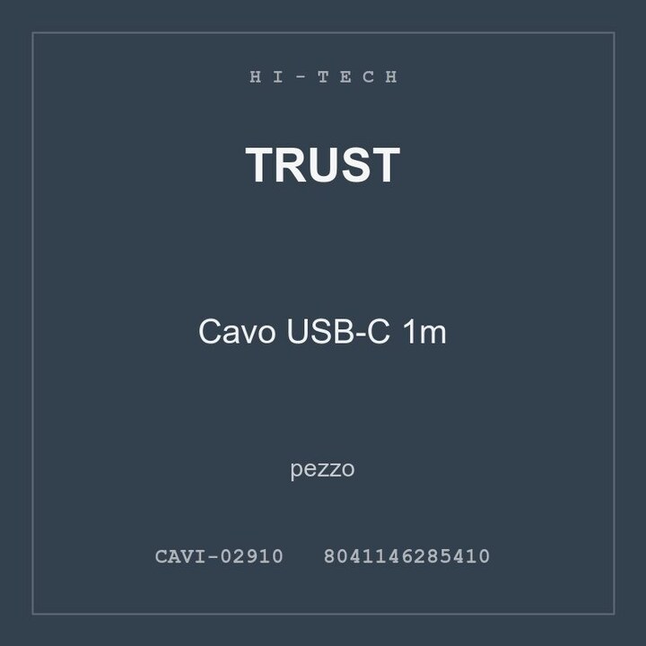 Trust Cavo USB-C 1m — conf. 2 pz