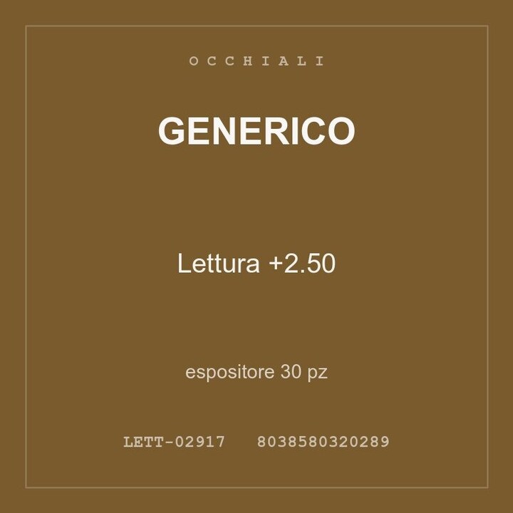 Generico Lettura +2.50 — espositore 30 pz
