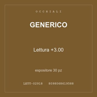 Generico Lettura +3.00 — espositore 30 pz