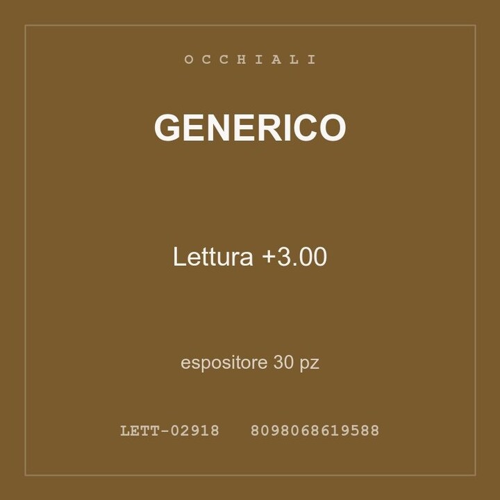 Generico Lettura +3.00 — espositore 30 pz
