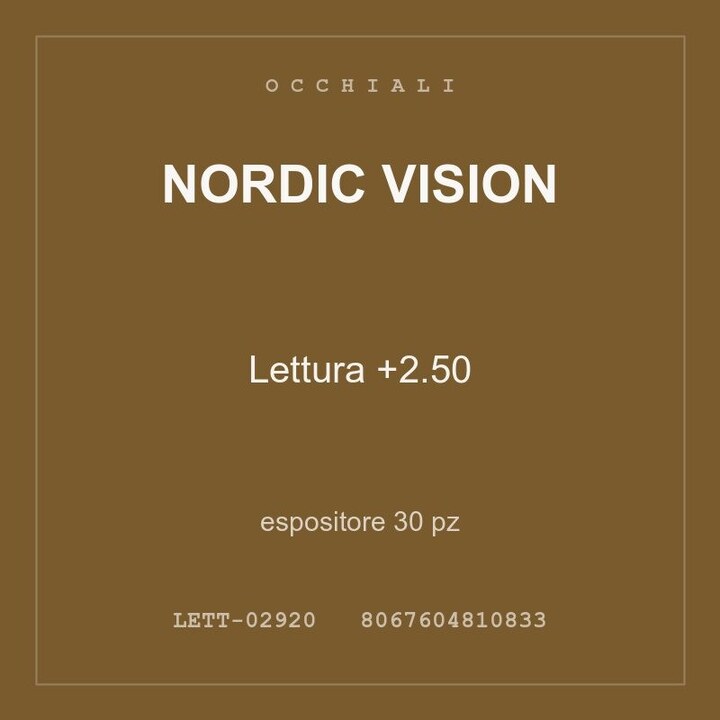 Nordic Vision Lettura +2.50 — espositore 30 pz