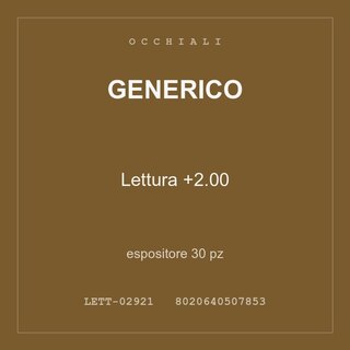 Generico Lettura +2.00 — espositore 30 pz