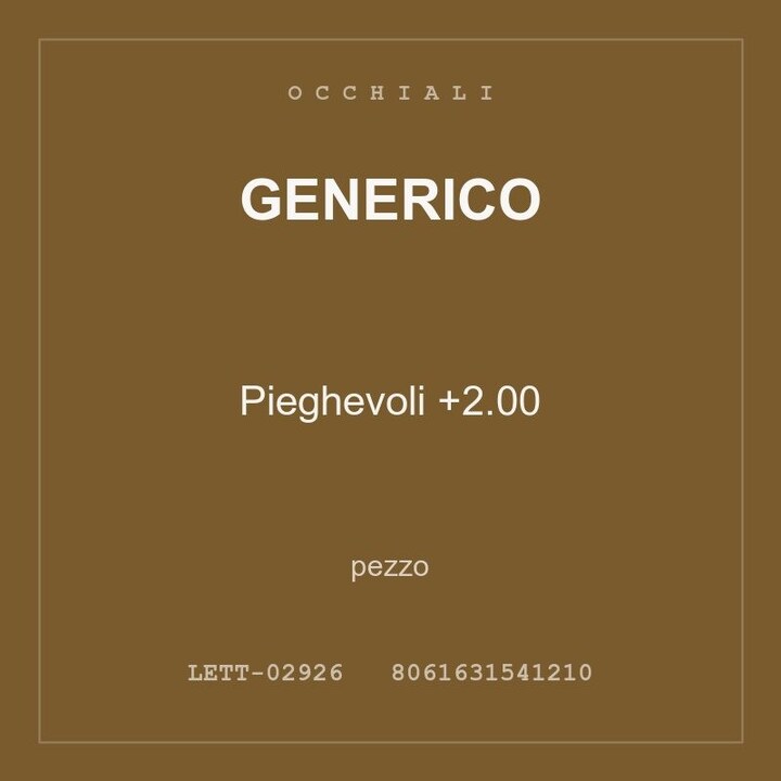 Generico Pieghevoli +2.00 — pezzo