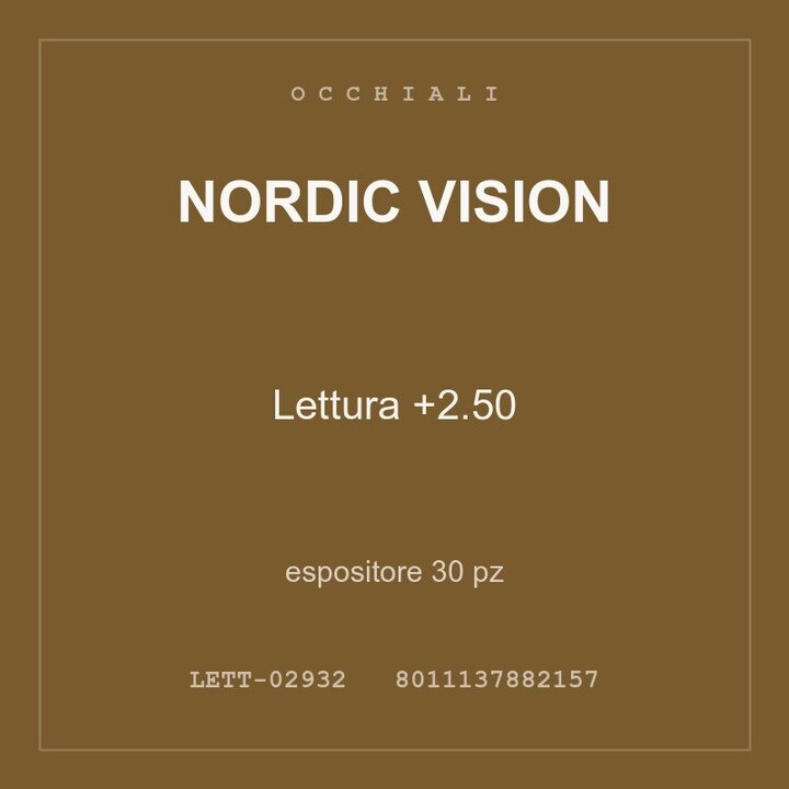 Nordic Vision Lettura +2.50 — espositore 15 pz
